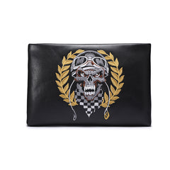 Handmade Leather Mens Clutch Cool Slim Wallet Zipper Clutch Wristlet Wallet for Men - iwalletsmen