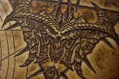 Handmade Leather Tooled Diablo3 Mens billfold Wallet Cool Leather Wallet Slim Wallet for Men