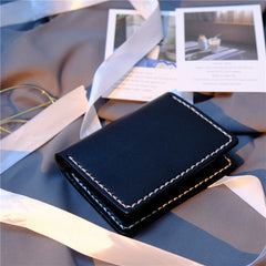 Handmade Leather Mens Cool Slim Front Pocket Card Wallet Leather Wallet Men Small Wallets  for Men