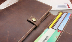 Handmade Leather Mens Wallet Cool Long Leather Wallet Clutch Wristlet Wallet for Men