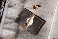 Handmade Leather Mens Cool billfold Wallet Card Holder Small Card Slim Wallets for Men