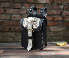 Handmade Biker Leather Belt Pouch Mens Cases Waist Bag Hip Pack Belt Bag Fanny Pack Bumbag for Men