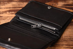 Handmade Mens Cool billfold Leather Wallet Men Small Slim Wallets Bifold for Men