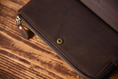 Handmade Leather Mens Cool Long Leather Wallet Cards Clutch Wallet for Men - iwalletsmen