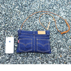 Cool Blue Jean Mens Clutch Bag Wristlet Wallet Zipper Clutch Wallet For Men - iwalletsmen
