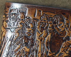 Handmade Leather Tooled TheWalkingDead Mens billfold Wallet Cool Leather Wallet Slim Wallet for Men