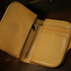 Handmade Leather Biker Wallet Mens Cool Chain Wallet Trucker Wallet with Chain