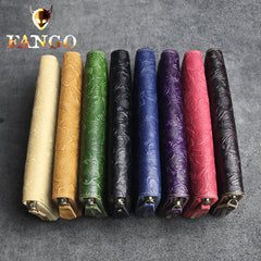 Handmade Leather Floral Mens Cool Travel Long Wallet Card Holder Card Slim Clutch Wallets for Men