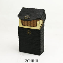 Cool Handmade Sharkskin Mens Black Cigarette Holder Case for Men - iwalletsmen