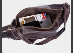 Genuine Leather Mens Cool Chest Bag Sling Bag Crossbody Bag Travel Bag Hiking Bag for men