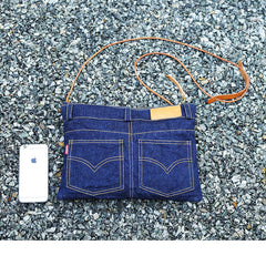 Unique Blue Jean Mens Clutch Bag Cool Wristlet Wallet Zipper Clutch Wallet For Men - iwalletsmen