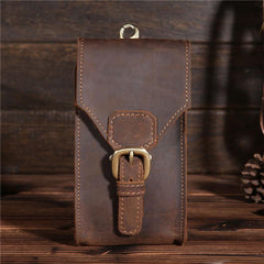 MEN LEATHER Belt Pouch WAIST BAG HIP PACK BELT BAGs CELL PHONE HOLSTER - iwalletsmen