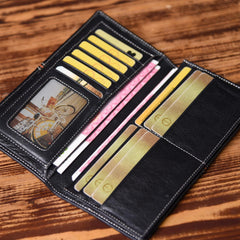 Handmade Leather Mens Cool Slim Leather Wallet Men Small Wallets Bifold for Men - iwalletsmen