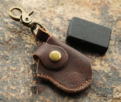 Cool Mens Leather Zippo Lighter Case Zippo lighter Holder with clip - iwalletsmen