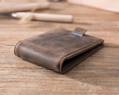 Handmade Leather Mens Cool billfold Wallet Card Holder Small Card Slim Wallets for Men