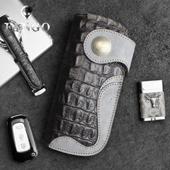 Handmade Leather Biker Wallet Mens Cool Chain Wallet Long Wallet Trucker Wallet with Chain