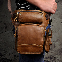 Leather Belt Pouch Mens Small Cases Waist Bag Hip Pack Belt Bag Fanny Pack Bumbag for Men