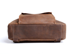 Genuine Leather Mens Cool Backpack Sling Bag Large Black Travel Bag Hiking Bag for men