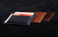 Genuine Leather Mens Cool Slim Front Pocket Wallet Leather Wallet Men Small Wallets  for Men