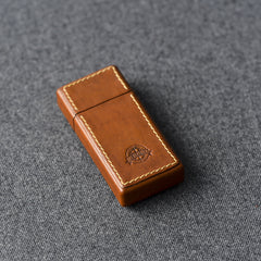 Cool Mens Leather Portable Ashtray Travel Ashtray Pocket Ashtray Lighter for Men - iwalletsmen