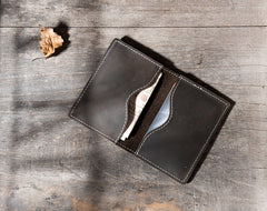 Handmade Leather Mens Cool billfold Wallet Card Holder Small Card Slim Wallets for Men
