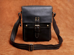 Handmade Leather Mens Cool Messenger Bag Square Bag Chest Bag Bike Bag Cycling Bag for men