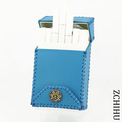 Cool Handmade Leather Mens Blue Cigarette Holder Case for Men - iwalletsmen