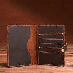 Handmade Mens Leather Small Slim Passport Wallet Vintage Bifold Long Wallet For Men - iwalletsmen