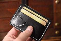 Handmade Mens Cool billfold Leather Wallet Men Small Card Slim Wallets for Men