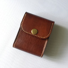 Leather Brown Mens Cigarette Case Cigarette Holder Belt Pouch with Belt Loop for Men - iwalletsmen