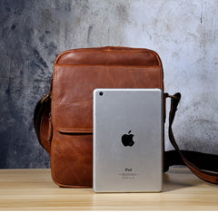 Genuine Leather Mens Cool Messenger Bag Small Bag Chest Bag Bike Bag Cycling Bag for men