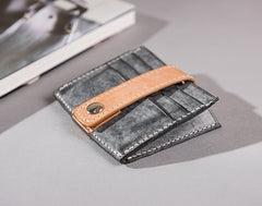 Handmade Leather Mens Cool billfold Wallet Card Holder Small Card Slim Wallets for Men