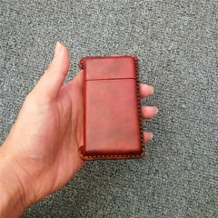 Handmade Leather Mens 10pcs Cigarette Holder Case Cool Custom Cigarette Case for Men - iwalletsmen