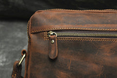 Handmade Leather Mens Cool Small Messenger Bag iPad Bag Chest Bag Bike Bag Cycling Bag for men