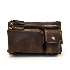 Vintage Leather Fanny Pack Mens Waist Bag Hip Pack Belt Bag for Men - iwalletsmen