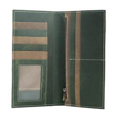 Handmade Leather Mens Clutch Wallet Cool Leather Wallet Long Phone Wallets for Men