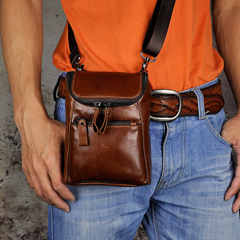 Leather Belt Pouch Mens Small Cases Waist Bag Hip Pack Belt Bag Fanny ...