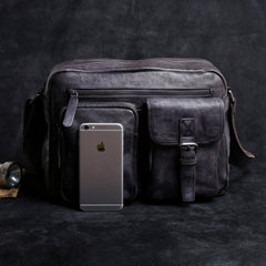 Genuine Leather Mens Cool Messenger Bag Chest Bag Bike Bag Cycling Bag for men