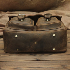 Vintage Mens Leather Camera Bag Small Messenger Bag Cross Body Bag For Men - iwalletsmen