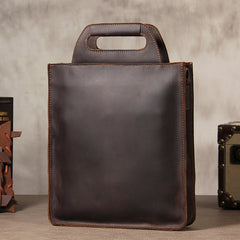 [On Sale] Mens Brown Coffee Handbag Genuine Leather Cool Vintage Shoulder Bag for Men