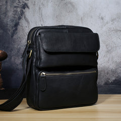 Genuine Leather Mens Cool Messenger Bag Chest Bag Bike Bag Cycling Bag for men