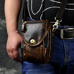 Leather Belt Pouch Mens Small Cases Waist Bag Hip Pack Belt Bag Fanny Pack Bumbag for Men