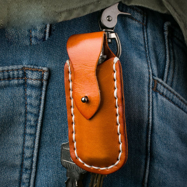 Handmade Leather Mens Cool Key Wallet Lighter Holder Pouch Key Holder for Men - iwalletsmen
