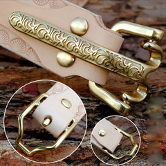 Handmade Genuine Leather Belt Cavalryman Custom Mens Leather Men Biker Belt - iwalletsmen