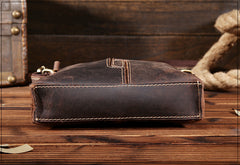 Handmade Leather Mens Cool Small Messenger Bag iPad Bag Chest Bag Bike Bag Cycling Bag for men