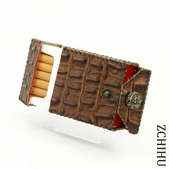 Handmade Cool Leather Mens Coffee Cigarette Holder Case Cigarette Holder for Men - iwalletsmen