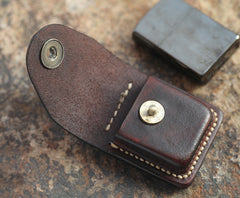 Cool Mens Leather Zippo Lighter Cases with Loop Zippo lighter Holder with clip - iwalletsmen