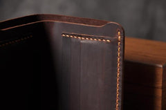 Handmade Leather Mens Cool Slim Leather Wallet Men Small Wallets Bifold for Men - iwalletsmen