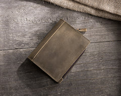 Handmade Leather Mens Cool Slim Leather Wallet Men Small Wallets Bifold for Men