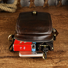 Leather Belt Pouch Mens Small Cases Waist Bag Hip Pack Belt Bag Fanny Pack Bumbag for Men